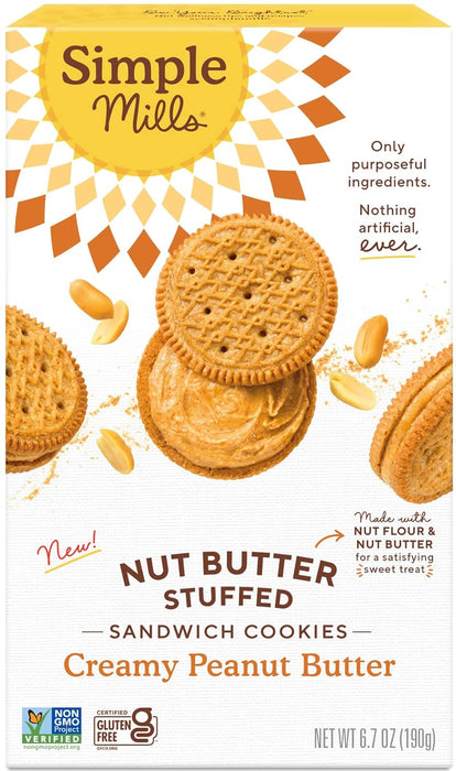 Simple Mills  Sandwich Cookies Creamy Peanut Butter  6.7 Oz