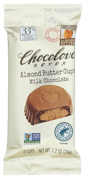 Chocolove Almond Butter Cups Milk Chocolate 1.2 Oz