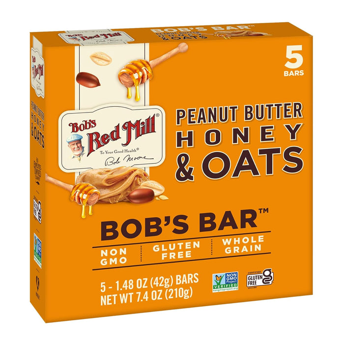 Bob`s Red Mill Bars Peanut Butter Honey & Oats 7.4 OZ