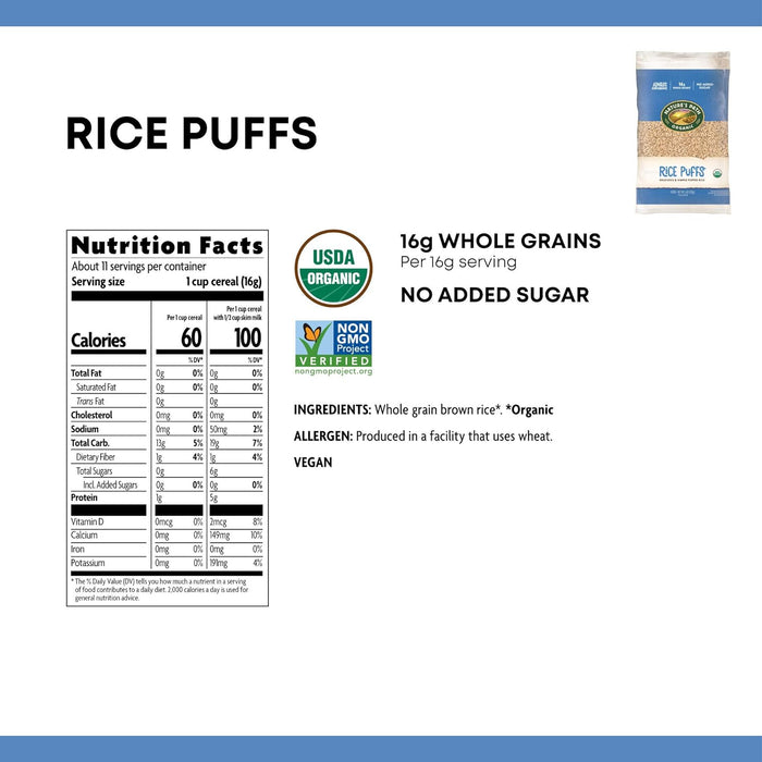 Nature'S Path  Organic Rice Puffs Cereal   6 Oz