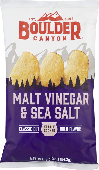 Boulder Canyon  Potato Chips Malt Vinegar & Sea Salt  6.5 Oz