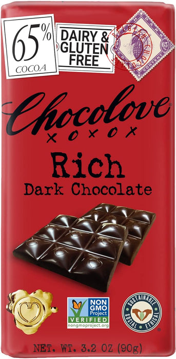 Chocolove  Premium Chocolate Bar Dark Chocolate Rich Bars   3.2 Oz