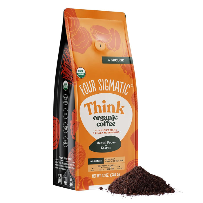 Four Sigmatic  Organic Dark Roast Think Lion's Mane Mushroom Coffee   12 oz