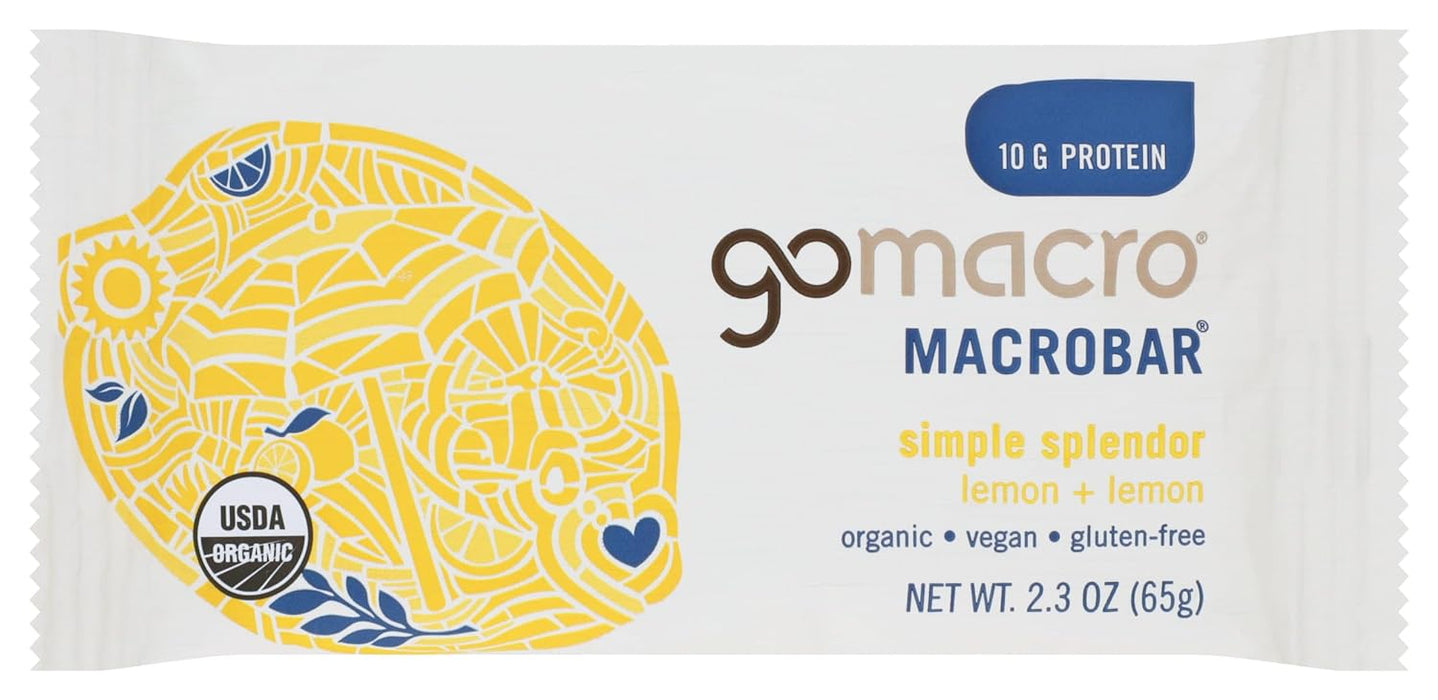 Gomacro  Organic Lemon Protein Bars   2.3 Oz