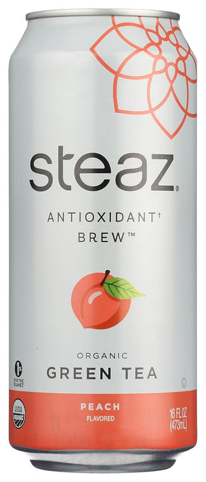 Steaz  Organic Lightly Sweetened Green Tea Peach  16 Fl Oz