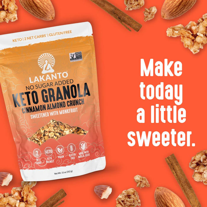 Lakanto  Granola Cinnamon Almond Crunch Keto No Sugar Added 312 Grams   11 Oz