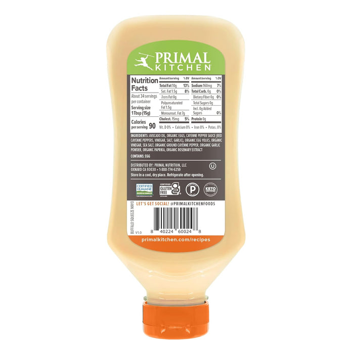 Primal Kitchen Avocado Oil Squeeze Mayo Buffalo Bottle 17 oz