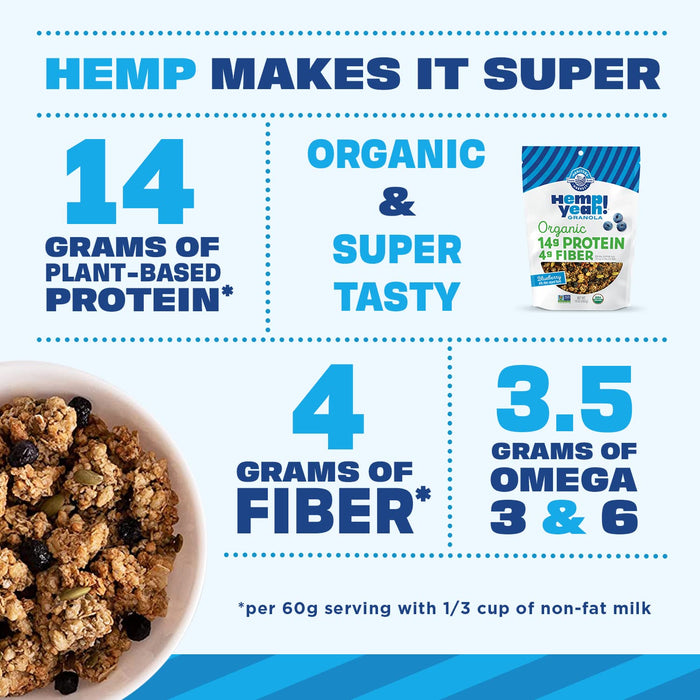 Manitoba Harvest  Blueberry Hemp+ Organic Granola   10 Oz