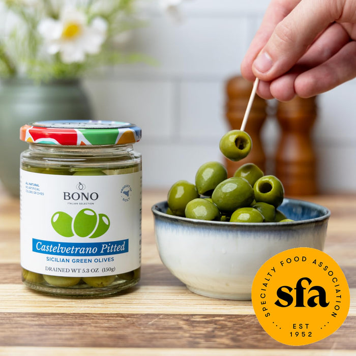 Bono Castelvetrano Sicilian Pitted Green Olives 5.3 oz