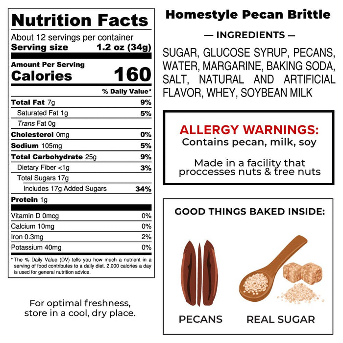 Collin Street Bakery Homestyle Texas Pecan Brittle 14 OZ