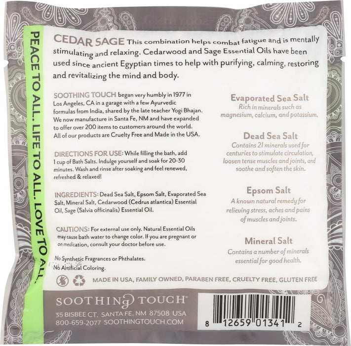 Soothing Touch  Bath Salts Cedar Sage  8 Oz