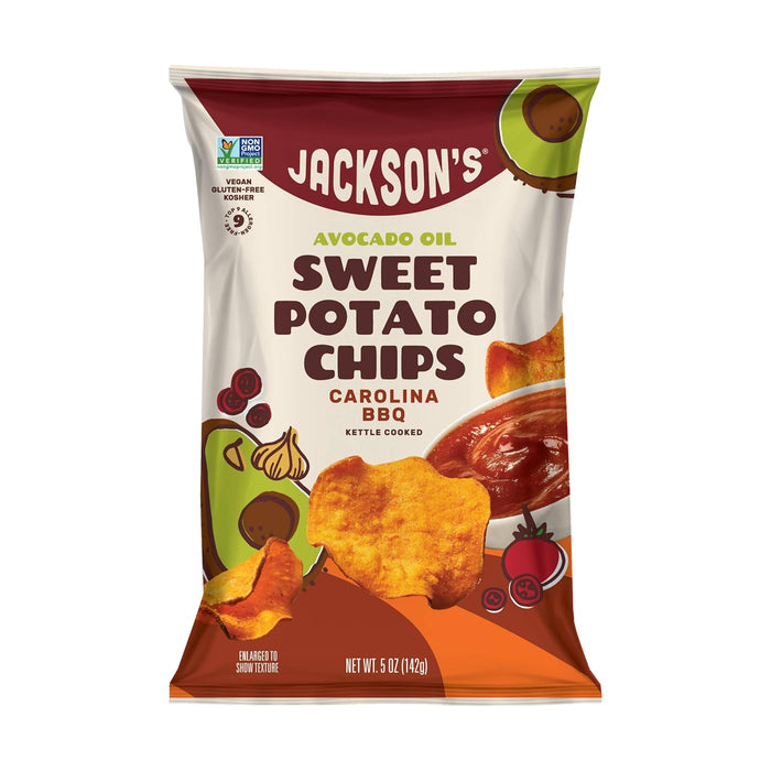 Jacksons Honest Chips  Sweet Potato Chips Avocado Oil Carolina Bbq  5 Oz