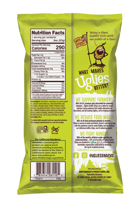 Uglies Pot Chips Jalapeno Kettle 2 OZ