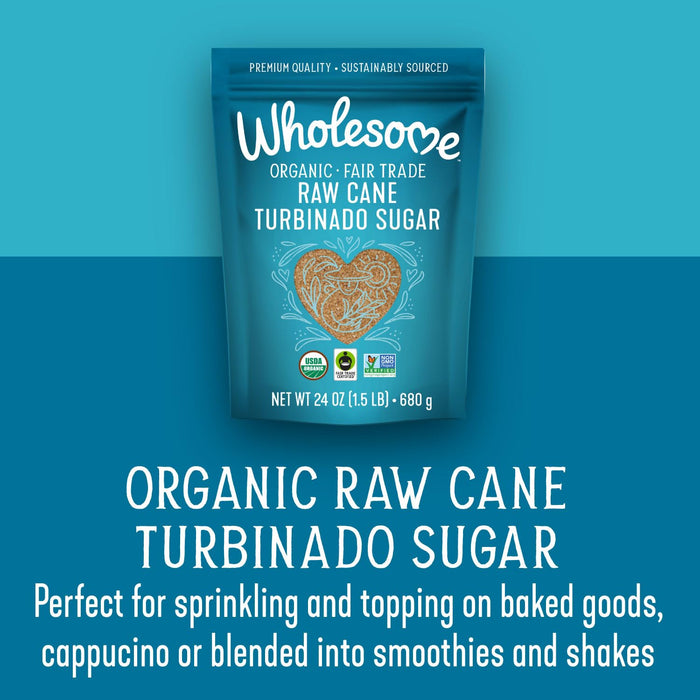 Wholesome  Organic Raw Cane Turbinado Sugar  1.5 Lb