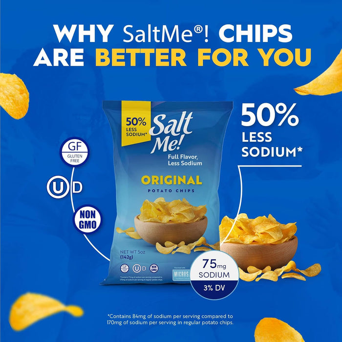 SaltMe Gluten Free Less Sodium Potato Chips Original 5oz