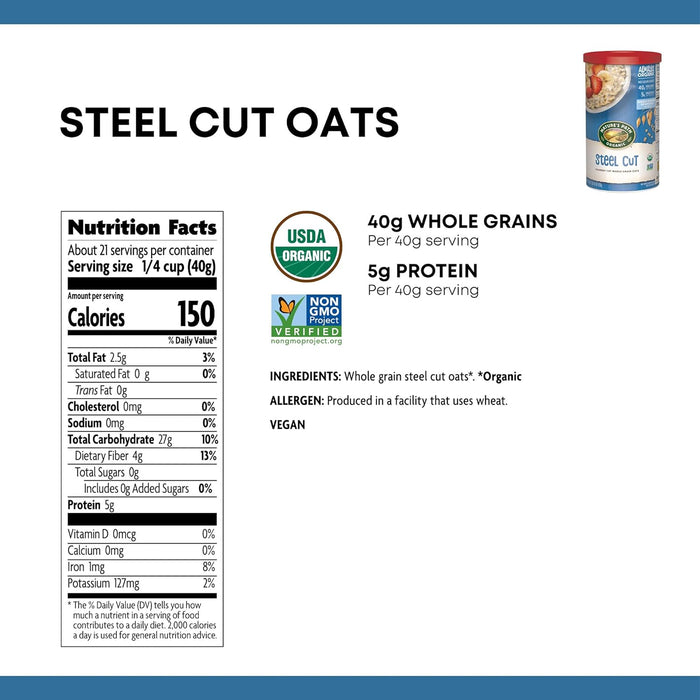 Nature'S Path  Organic Steel Cut Oatmeal   30 Oz