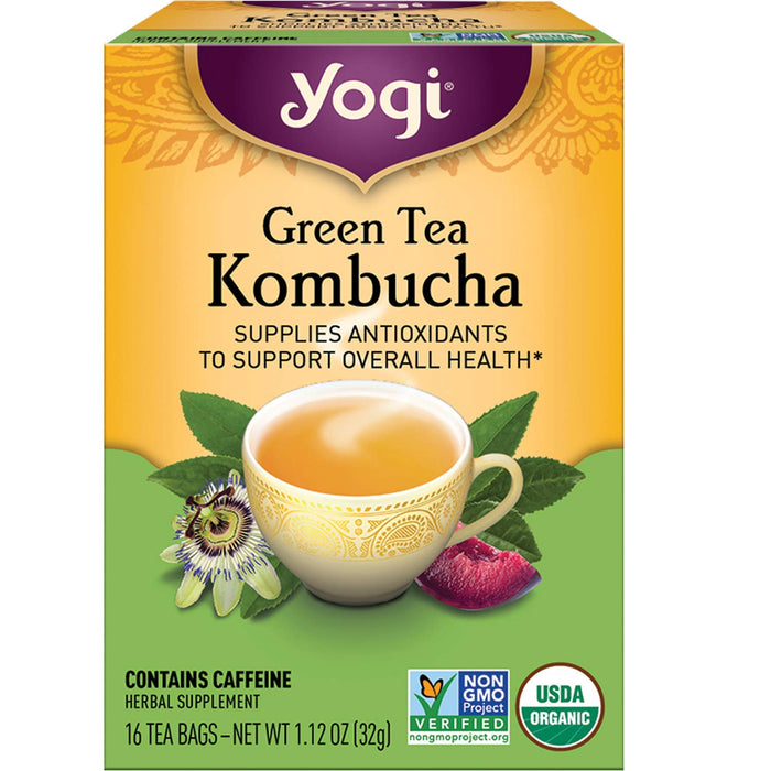 Yogi  Organic Caffein Free Herbal Green Tea Kombucha  16 Bag