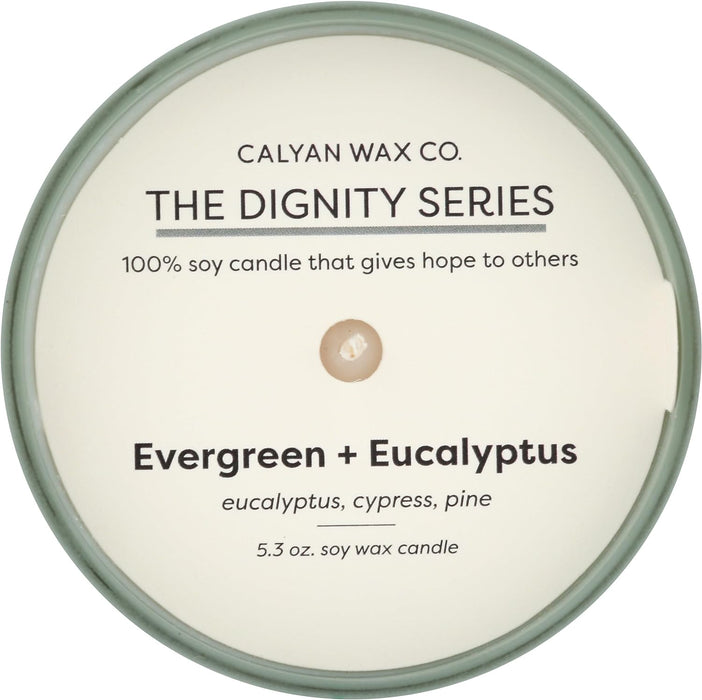 Calyan Wax Co  Evergreen + Eucalyptus Soy Candle    5.3 Oz