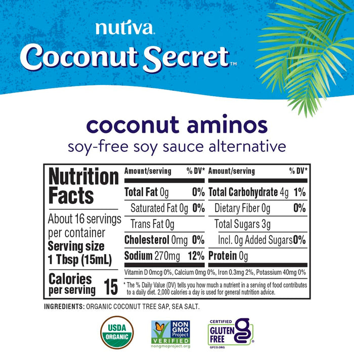 Coconut Secret Organic Coconut Aminos Soy Free 8 oz