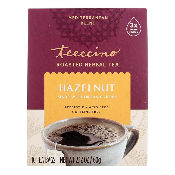 Teeccino  Chicory Herbal Tea Hazelnut Medium Roast  10 Tea Bags  10 Bag