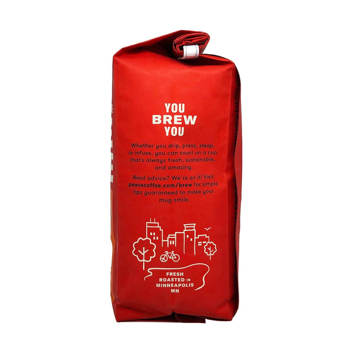 Peace Coffee  Organic Fair Trade Twin Cities Blend Dark Roast Whole Bean   12 oz