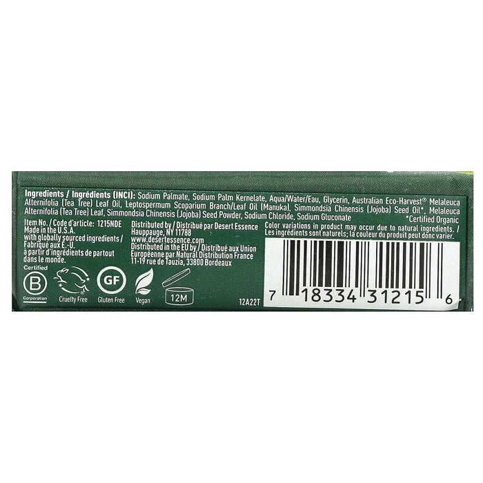 Desert Essence MANUKA TEA TREE OIL SOAP BAR 5 Oz