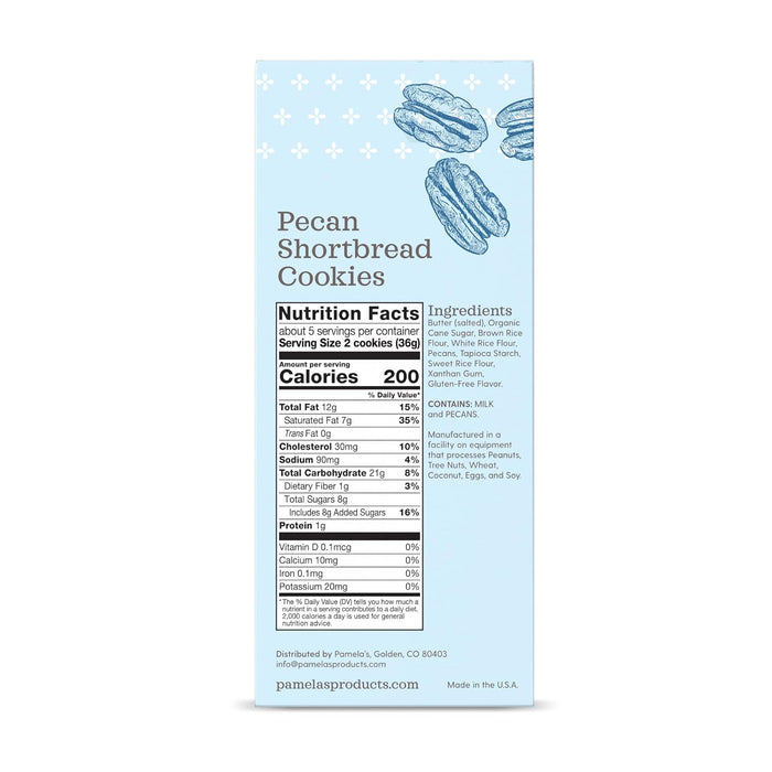 Pamela'S  Cookies Pecan Shortbread Gluten Free  6.25 Oz