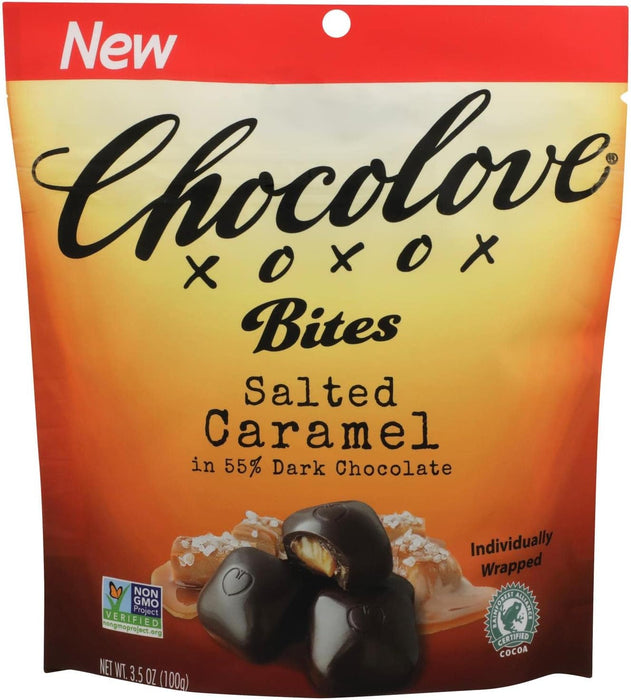 Chocolove  Salted Caramel Dark Chocolate Bites   3.5 Oz