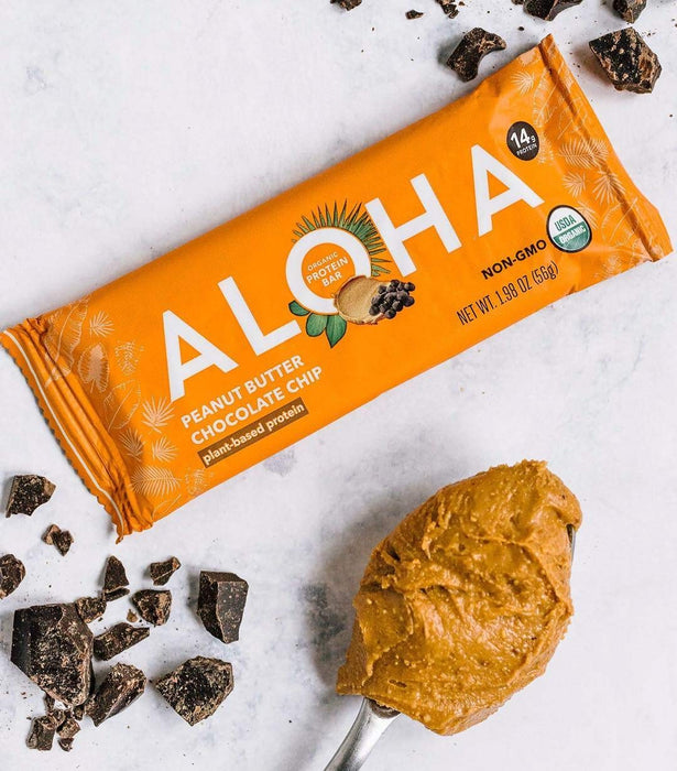 Aloha  Organic Peanut Butter Chocolate Chip Plant Protein Bar   1.9 Oz