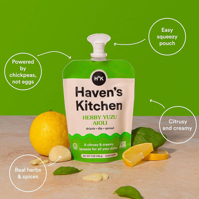 Haven's Kitchen Aioli Sauce Herby Yuzu Aioli Resealable Squeezy 7 OZ