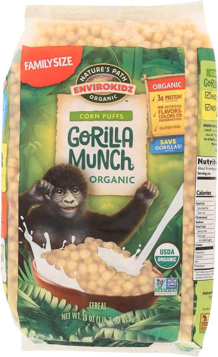Nature'S Path-Envirokidz  Gorilla Munch Corn Puffs Cereal Organic  23 Oz