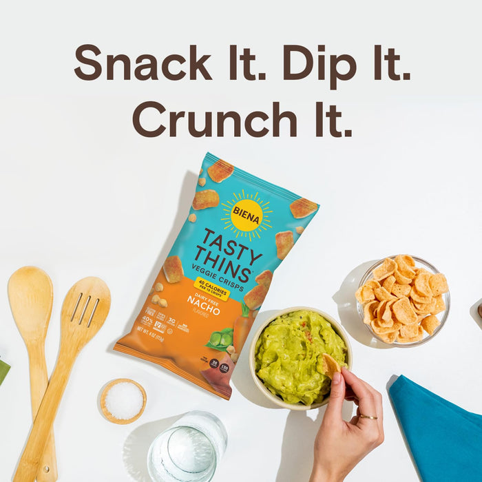 Biena  Tasty Thins Nacho Flavored Veggie Crisps  4 Oz