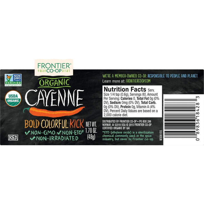 Frontier Nat Prod Co-Op  Cayenne Organic Ground Hu  1 Each  1.7 Oz