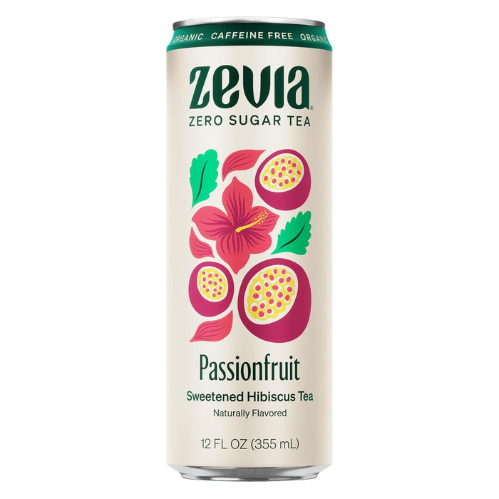 Zevia  Organic Sweetened Caffeine Free Hibiscus Tea Passionfruit  12 Fl Oz