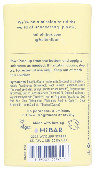 Hibar  Inc  Lavender And Jasmine Deodorant  1 Each  2.25 Oz