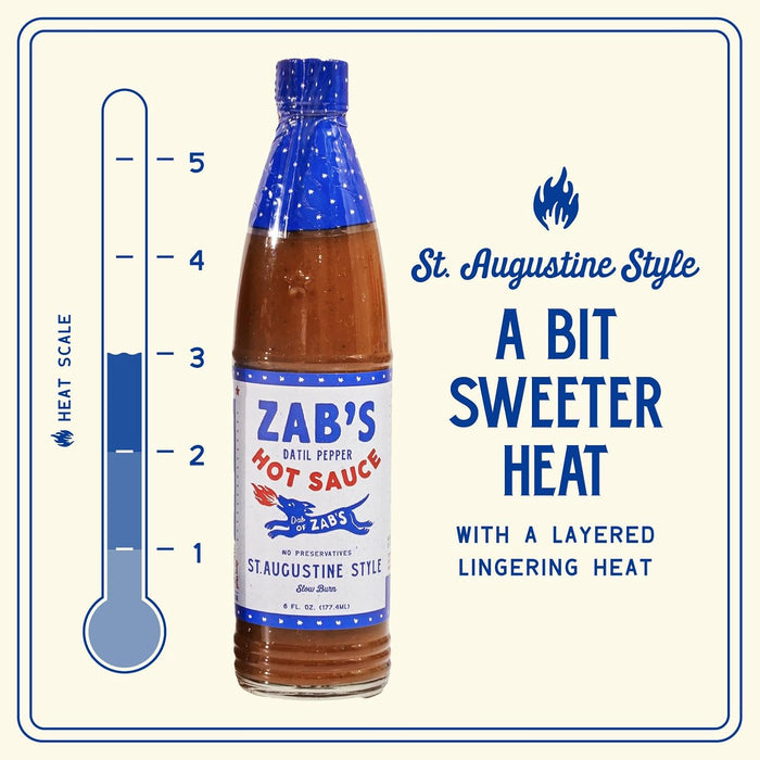 Zab's Sweet Heat St. Augustine Style Hot Sauce 6 Fl