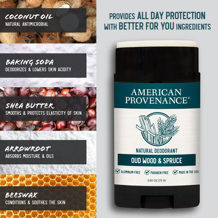 American Provenance Oud Wood And Spruce Natural Deodorant 2.65 Oz