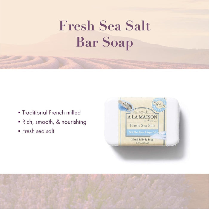 A La Maison  Bar Soap Fresh Sea Salt  1 Each  8.8 Oz