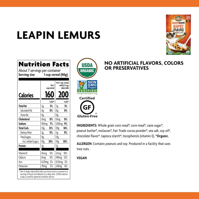 Nature`S Path-Envirokidz Leapin' Lemurs Peanut Butter & Chocolate 10 Oz