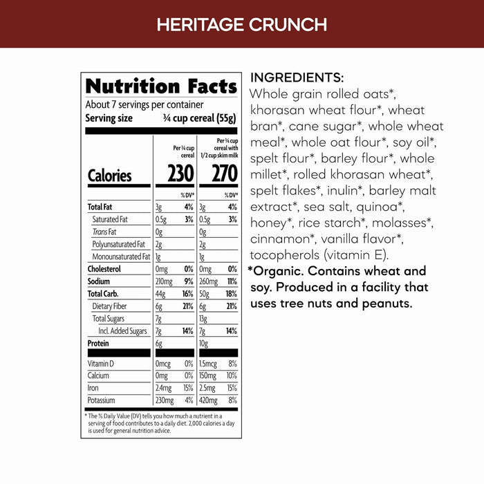 Nature'S Path  Organic Heritage Crunch Cereal   14 Oz