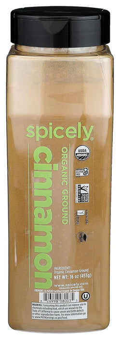 Spicely Organics  Cinnamon Ground Organic Spice  16 Oz