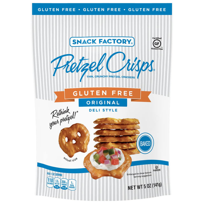 Snack Factory  Pretzel Crisps Gluten Free Deli Style Original  5 Oz