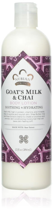 Nubian Heritage  Goats Milk And Chai Body Lotion Soothing And Hydrating 13 Fl