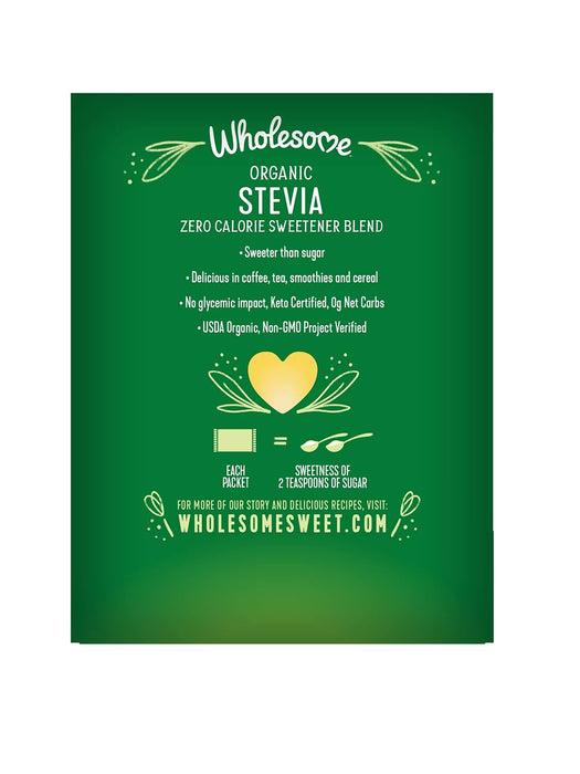 Wholesome  Organic Stevia Zero Calorie Sweetener Blend Packets  1.23 Oz