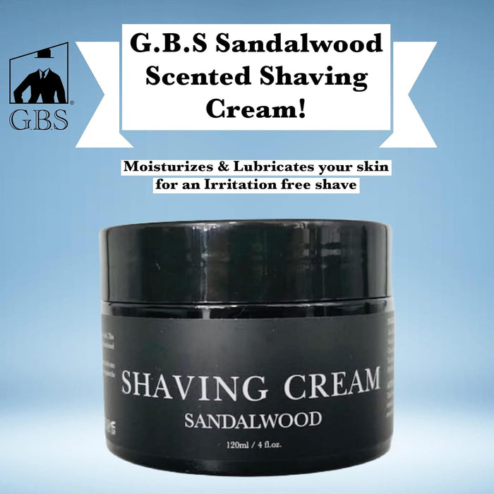 G.B.S Sandalwood Shaving Cream for Sensitive Skin 4 OZ