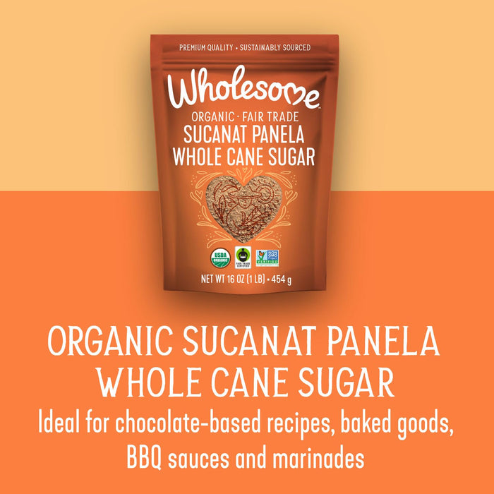 Wholesome  Organic Sucanat Panela Whole Cane Sugar  2 Lb