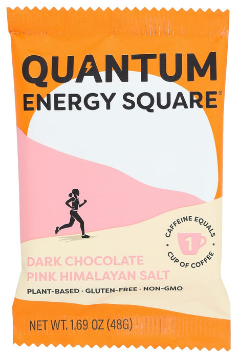 Quantum Energy Squares  Energy Bar Dark Chocolate Pink Himalayan Salt   1.69 Oz