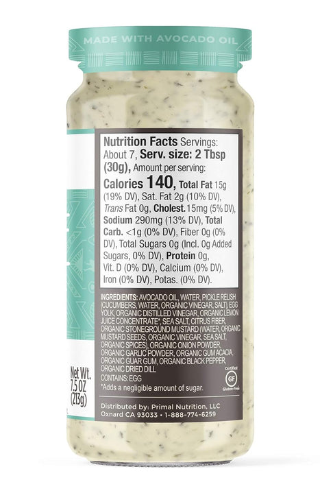 Primal Kitchen Sauce Tartar 7.5 oz