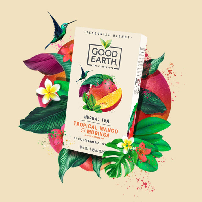 Good Earth Tea Tropical Moringa Mango Sensorial 15 Bag