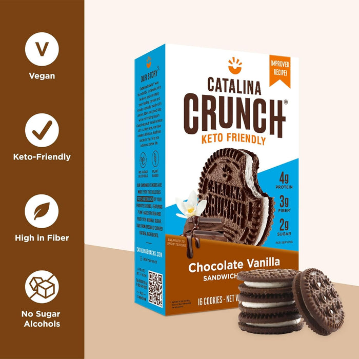 Catalina Crunch  Cookie Sandwich Chocolate Vanilla  6.8 Oz